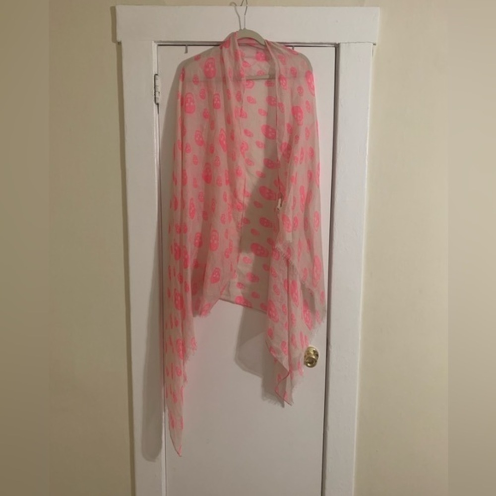 Pink skeleton scarf